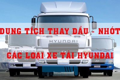 Giải đáp - Dung tích nhớt các loại xe tải HYUNDAI, xe Hyundai thay nhớt bao nhiêu lít