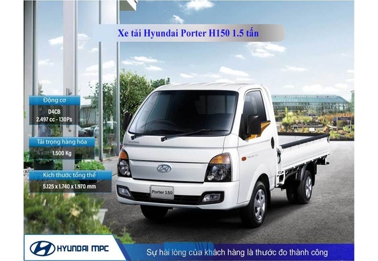 Xe tải Hyundai H150 tải trọng 1tấn đến 1,5 tấn 2024