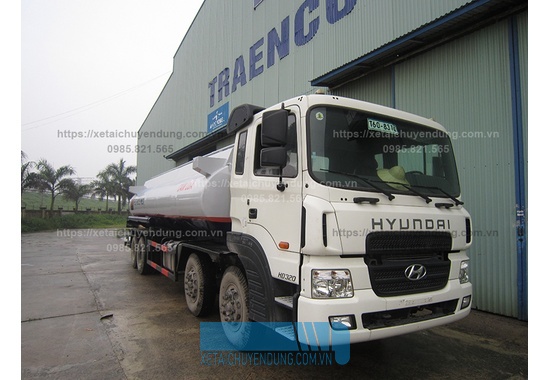 Xe bồn chở xăng dầu 21 khối Hyundai HD320 - 4 chân 8x4