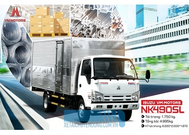 Xe tải Isuzu Vĩnh Phát VM NK490SL9 thùng 6m2x2m tải 1t4 đến 1t9