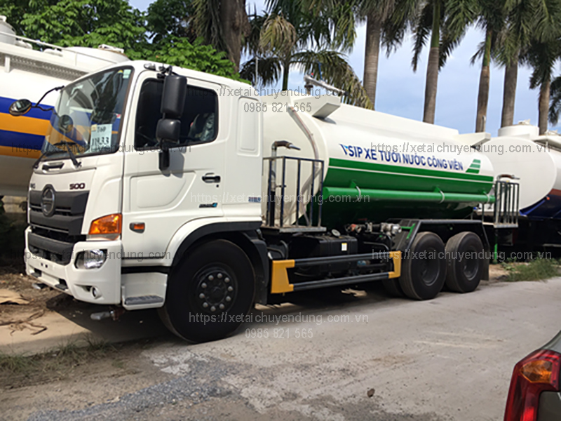 Xe bồn nước, phun nước tưới cây rửa đường 14 khối HINO FM 3 chân 6x4