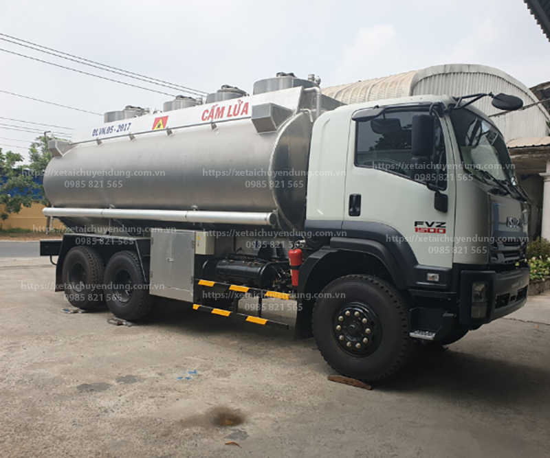 Xe bồn xăng dầu 18 khối Isuzu FVZ 1500 - xe tải 3 chân xăng dầu (6x4)